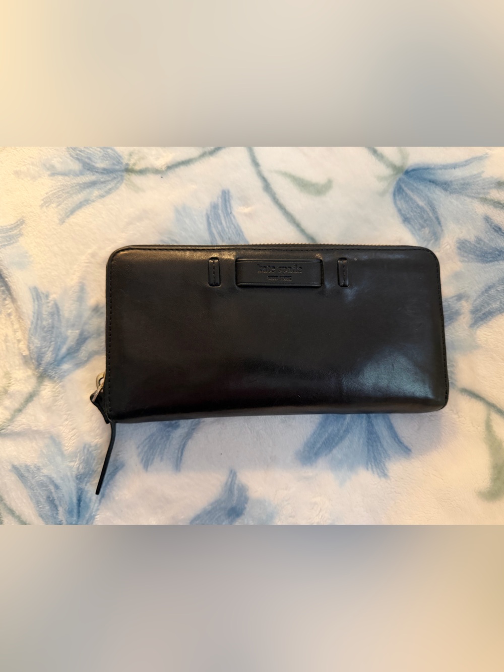 Kate Spade Continental Black Zip-Around Leather Wallet